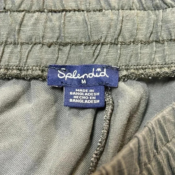 Splendid Camo Jogger Pants Womens Green Gray High Waisted Drawstring Size M - Picture 6 of 9